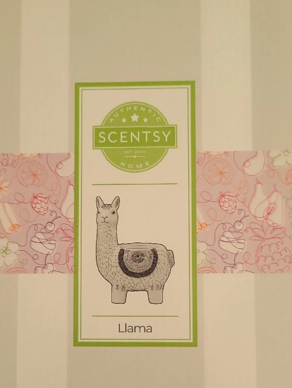 White Ceramic Llama Scentsy Warmer with Teal, Peach, and Sage Accents